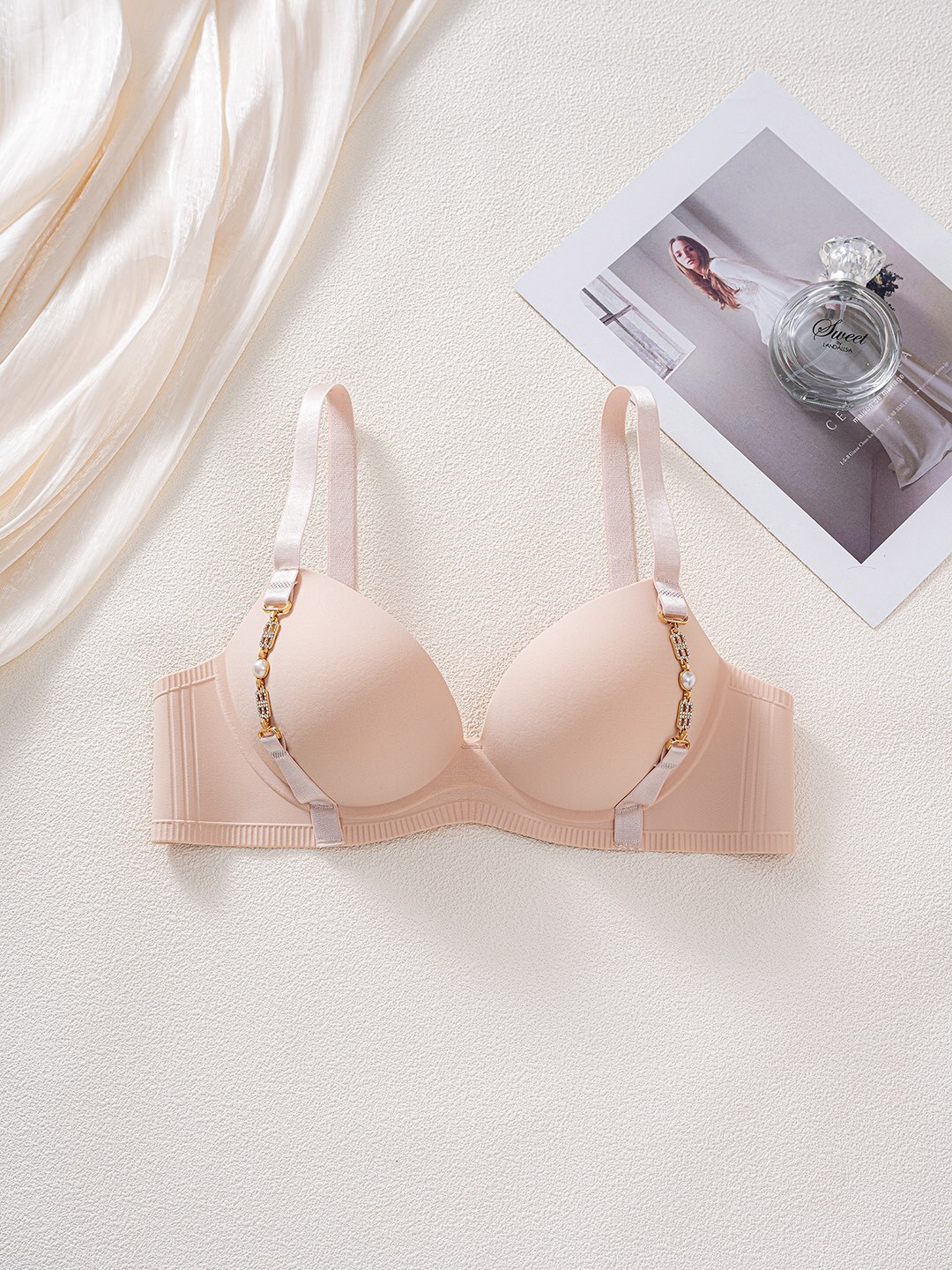 Women's Seamless Push Up Lingerie Small Breast Gathering Anti-sagging No Steel Ring Bra Ea88799077446abc5f731e3e78dcae63