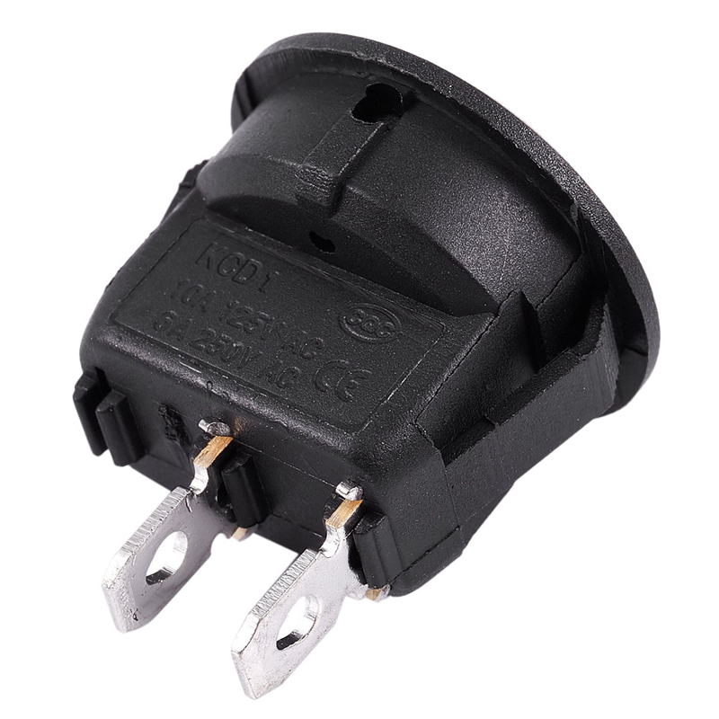 25Pcs SPST Black Button On/Off Round Rocker Switch AC 6A/250V 10A/125V. 