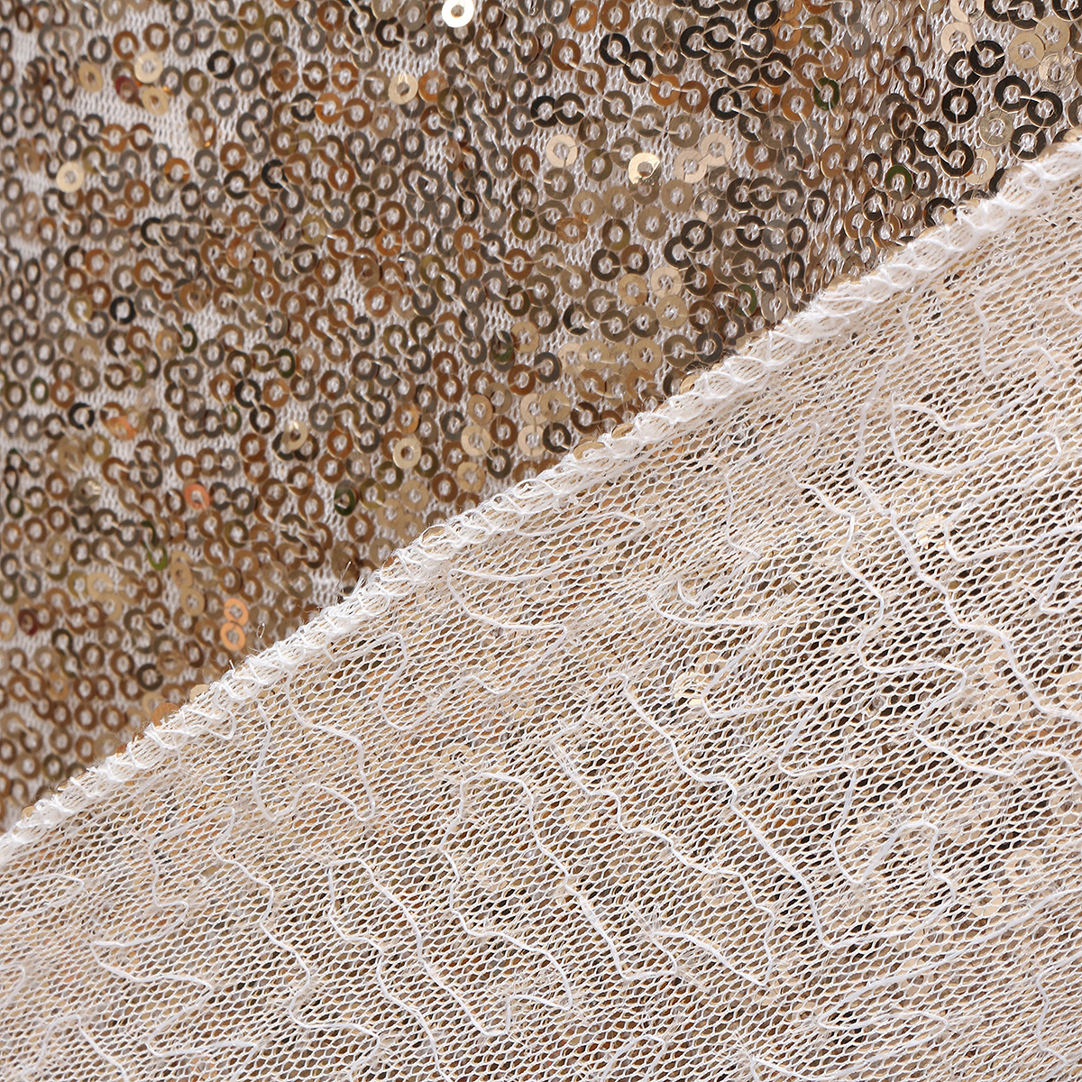 Square Wedding Party Delight Shiny Sequin Tablecloth Engagement Section Decor - Champaign 30x280. 
