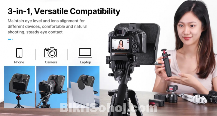 Ulanzi RT02 Universal Teleprompter for Tablets and Smartphones with Remote Control R004GBB1. 