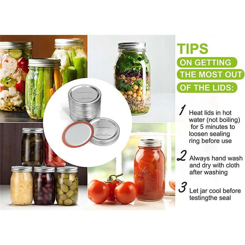 QUANBU 160Pcs Wide Mouth Canning Lids,Mason Jar Canning Lids for Ball,Split-Type Lids Leak Proof 86mm Mason Jar Lids. 