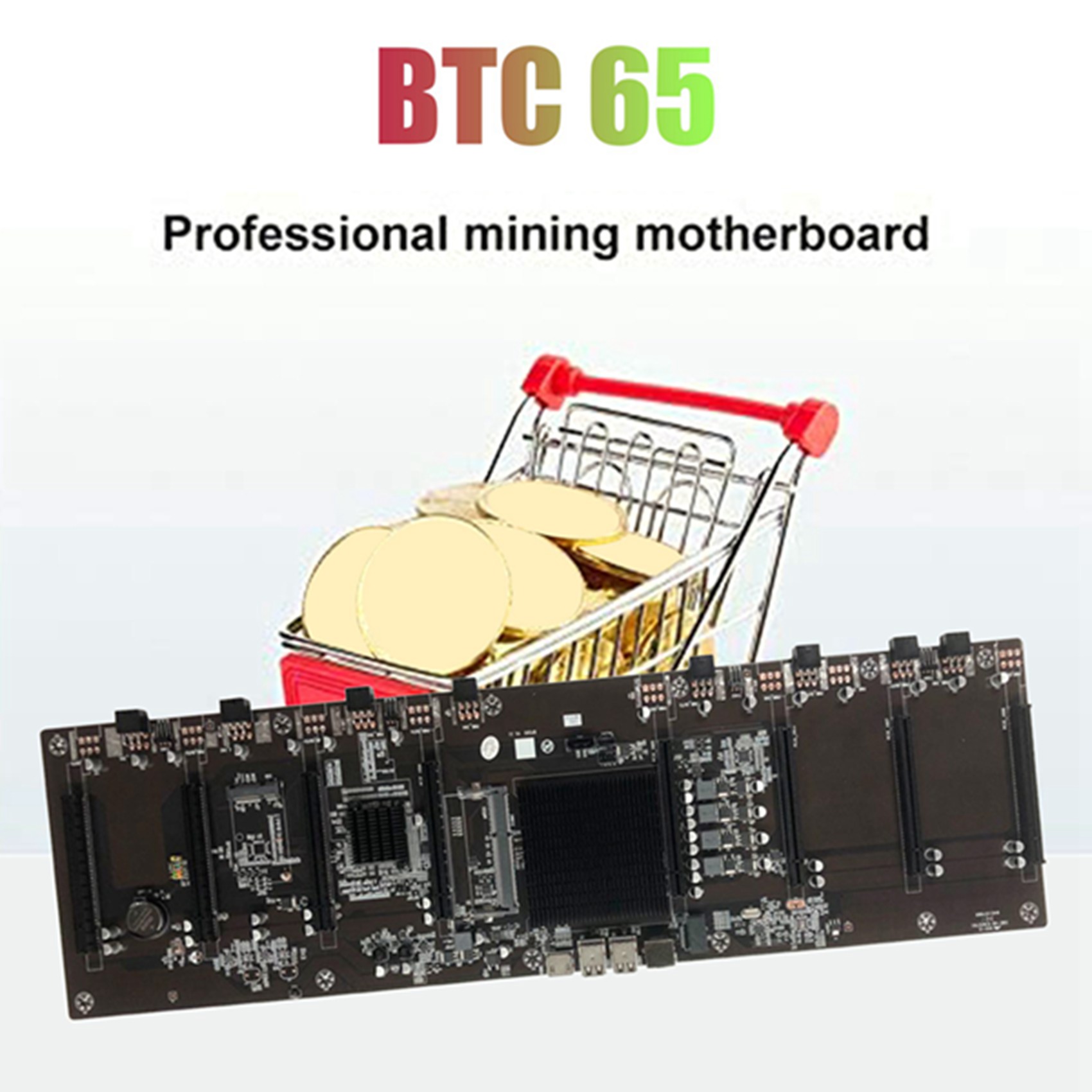 2X HM65 BTC Mining Motherboard 8XPCIE 16X Graphics Card Slot DDR3 Memory Slot Support RX GTX10 GTX20 GTX30 Series. 