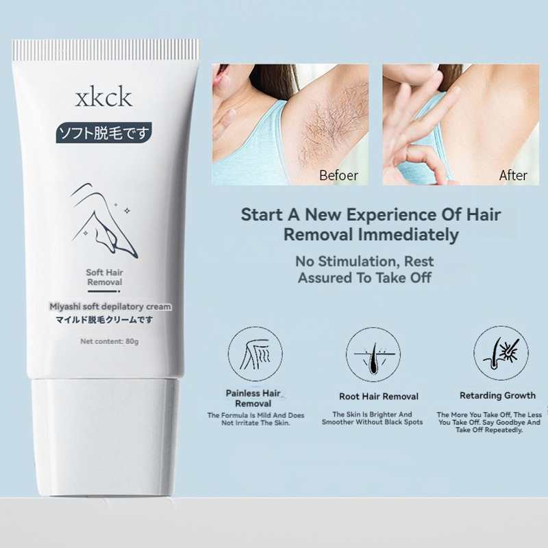 80g Hair Removal Cream for Man & Woman Sensitive Skin for Body & Legs Silky Smooth Skin with 5 in 1 Skin Benefits