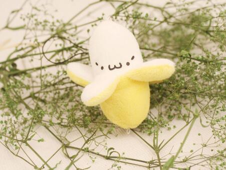 Super Cute 6CM Little Yellow Banana Plush Stuffed Toy Key Chains