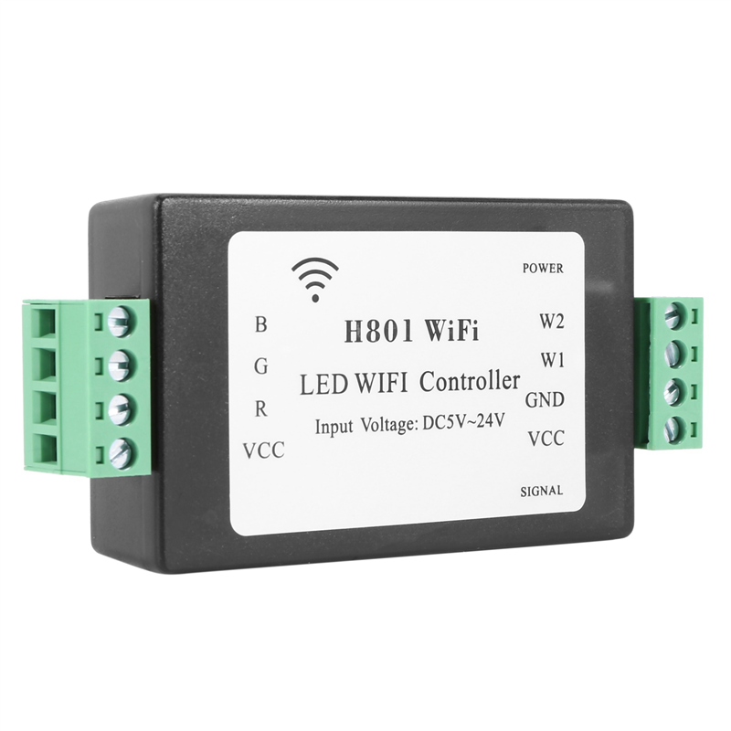 H801 WIFI Controller-5 x LED WiFi Controller-Black. 