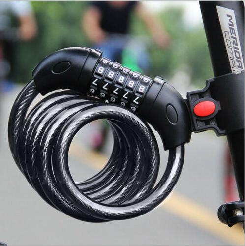 TONYON - TY566 Bicycle 5-Digit password Lock anti-theft cable lock Coded Combination - Black. 
