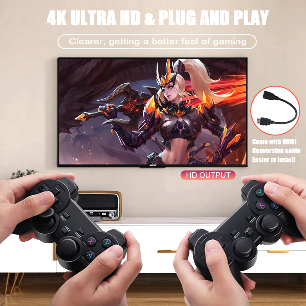 M8/M8 PLUS Video Game Console 4K HD 2.4G Wireless Controller TV Game Stick 20000+Games Retro Handheld Game Player For PS1/FC/GBA. 