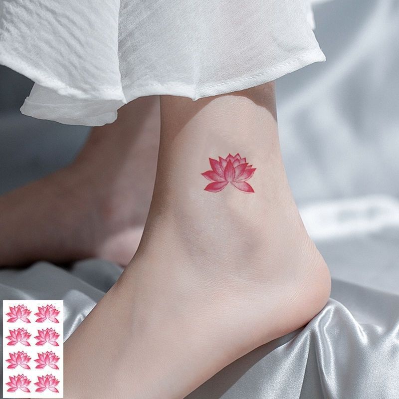 Sakura tattoo sticker waterproof long-lasting flower hand plain flower net red ins wind small fresh small pattern clavicle sticker. 
