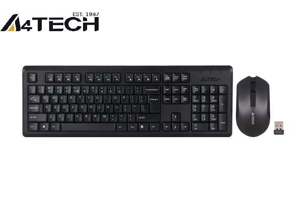 A4 Tech 4200N Black Wireless Keyboard & Padless Mouse Combo with Bangla. 