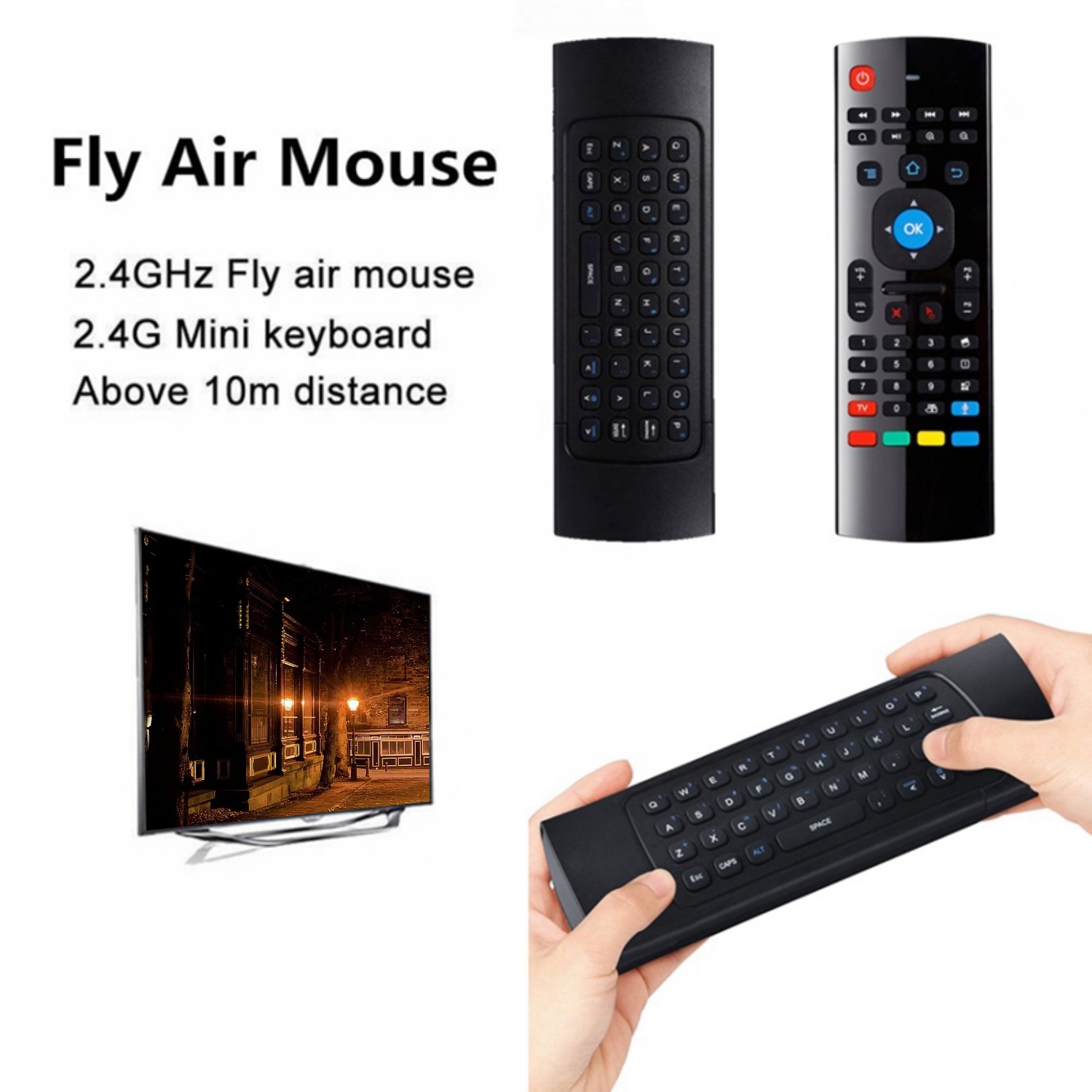 MX3 Fly Air Mouse Smart Voice Remote Control 2.4G Wireless Keyboard for TV Box Android Mini Mi Box. 