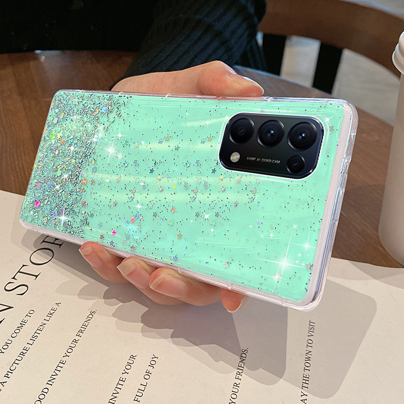 Back Cover For OPPO A9 2020 Phone Case Glitter Silicone Soft Full Starry Sky String Glitter Transparent Space Stars Moon OPPO A9 2020 Case. 