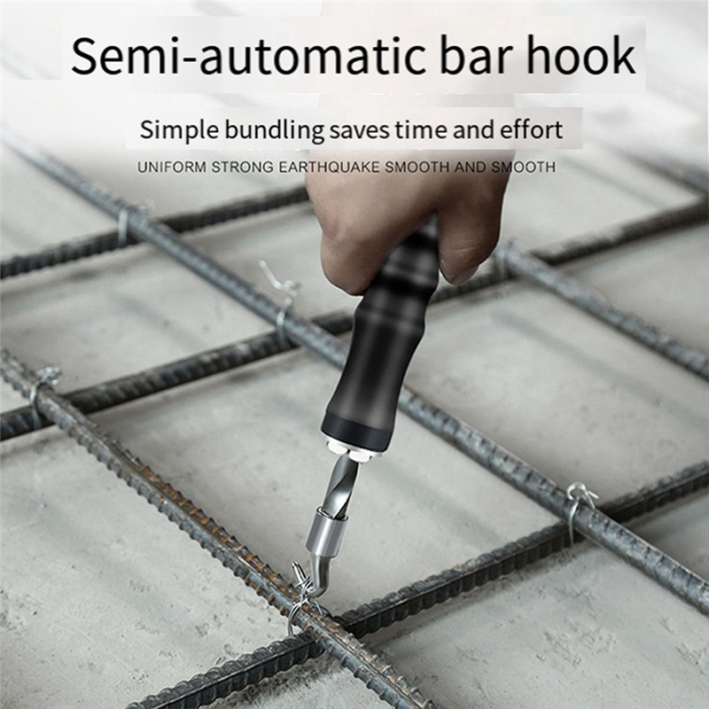 Semi-Automatic Tying Machine Wire Knoting Pliers Straight Pull Bar Binding Hook Construction Site Winding Tool Easy Install Easy to Use A. 