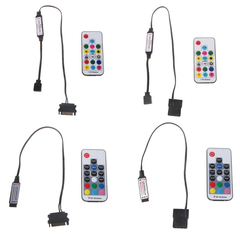 RGB Controller RF Wireless Remote Control for Case LED Light 3Pin 5V/4Pin 12V RGB Power Supply. 