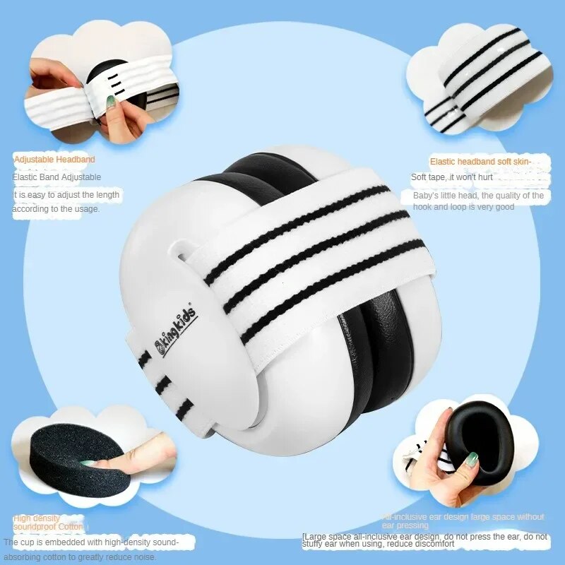 Baby Noise Cancelling Headphones Ear Protection Earmuffs For Infants with Elastic Headband Airplane Travel Baby Accessories. 