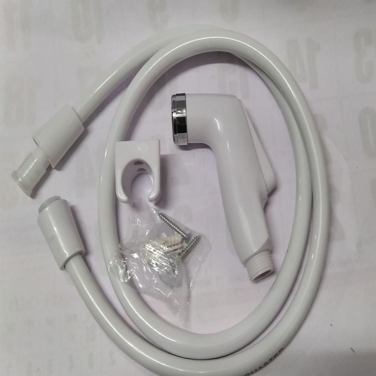 Push Shower Set- Commode Shower Set -Push Button Shower -set  Bathroom Sprayer set White
