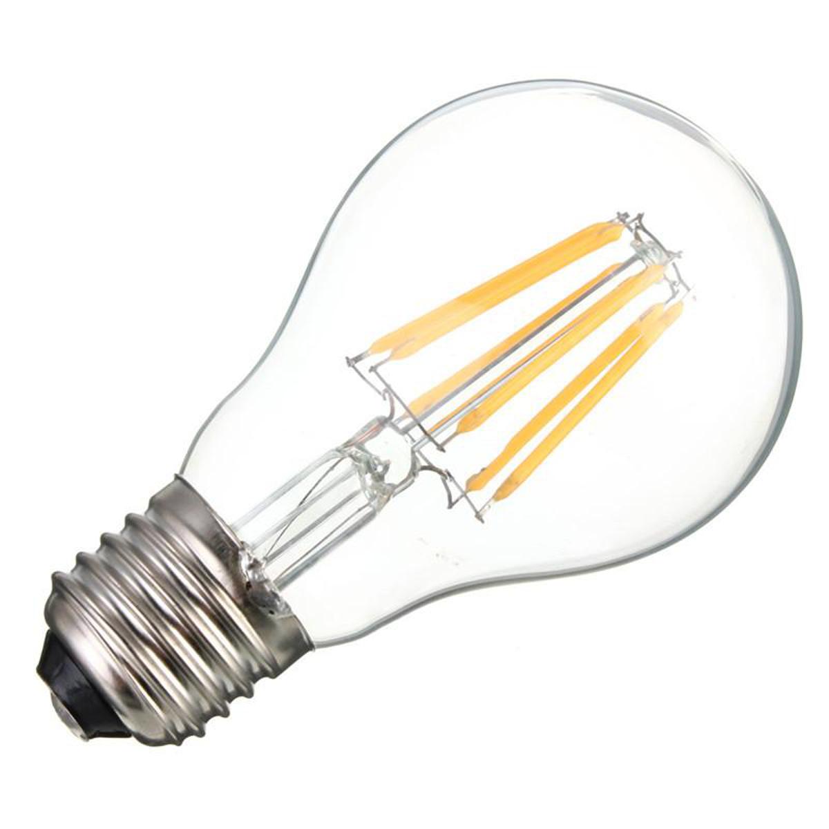 E27 E14 LED 6W COB Edison Retro Filament Light Tungsten Globe Lamp Bulb AC 110V 220V  360 Deg CE (Warm White)