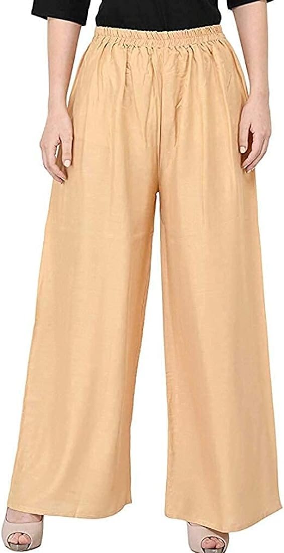 Easily Usable - Palazzo Best Qualityfull Good stitching For Women (China Linen Fabric) - Easy To maintain - Designed - Urban Vibes. 