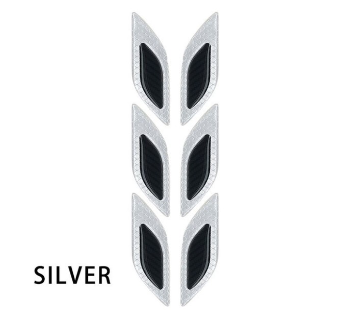 Carbon Fiber Graphic Car Reflective Sticker,Warning Sign Bumper Door Fender Hood Anti-Scratch Cover Decal(White)