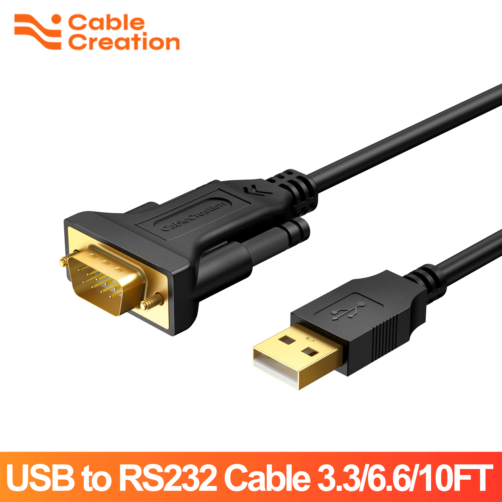 CableCreation USB to RS232 Male DB9 Cable Serial COM Port Adapter Chip pl2303 Supports Windows 10 8.1 8 7 Vista XP Mac OS