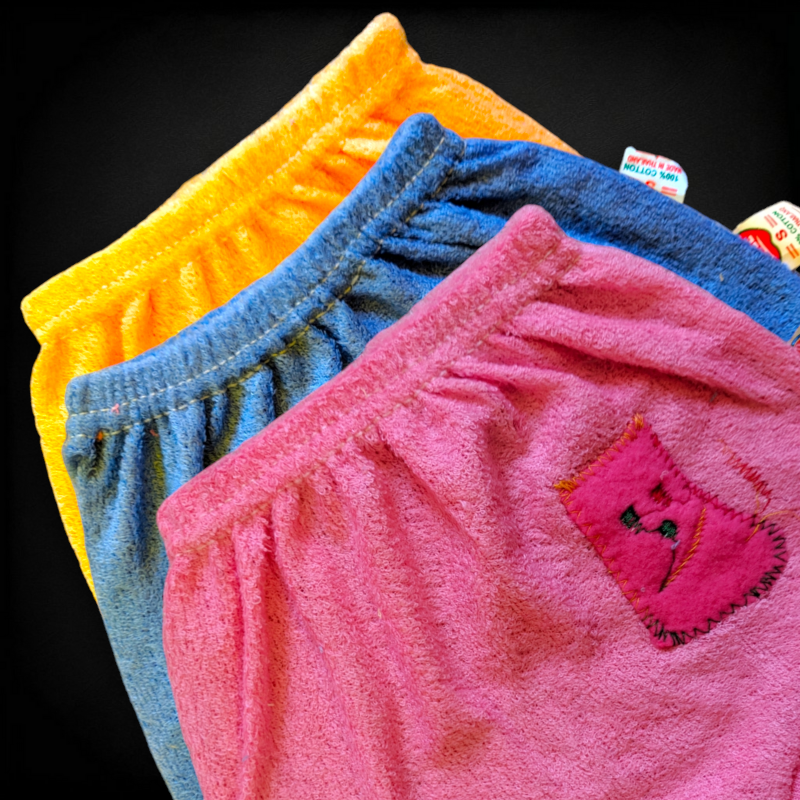 Soft and Comfortable Cat Short Pants for Baby- 3PCD Blue, Yellow, Pink Color Combo Pack. 