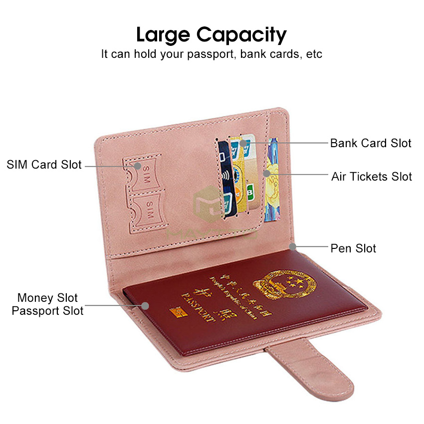 MAYTTO Wallet FRID Card Multi-function Package Ultra-thin Package PU Leather Document Package RFID Wallet Card Holder Holder Bag Travel Cover Case. 