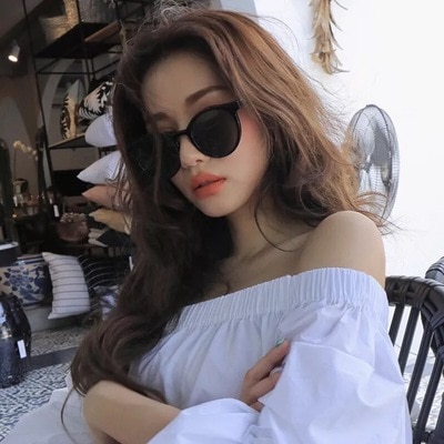 【Lejia】a Lin xiaozhai web celebrity restore ancient ways with sunglass round frame Korea white polarized tawny. 