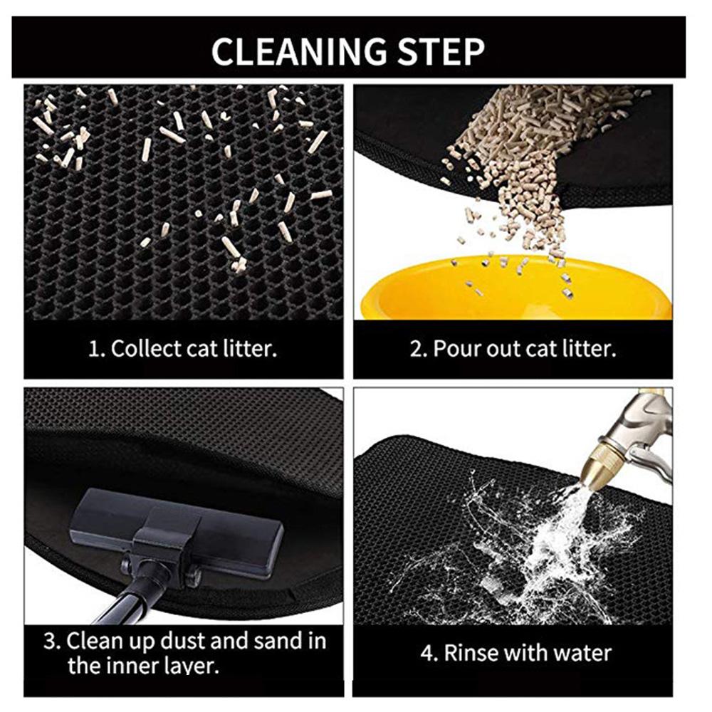 Cat Litter Mat Trapper Double Layer Foldable EVA Cat Litter Trapping Pad with Honeycomb Design Cats Accessories. 