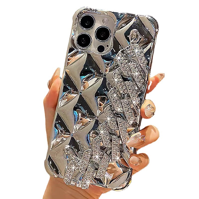 [autismaut] Suitable for Apple iPhone15pro Phone Case Luxury Rhinestone Bracelet 14 Classic style xr Upscale xsmax Tide 13. 