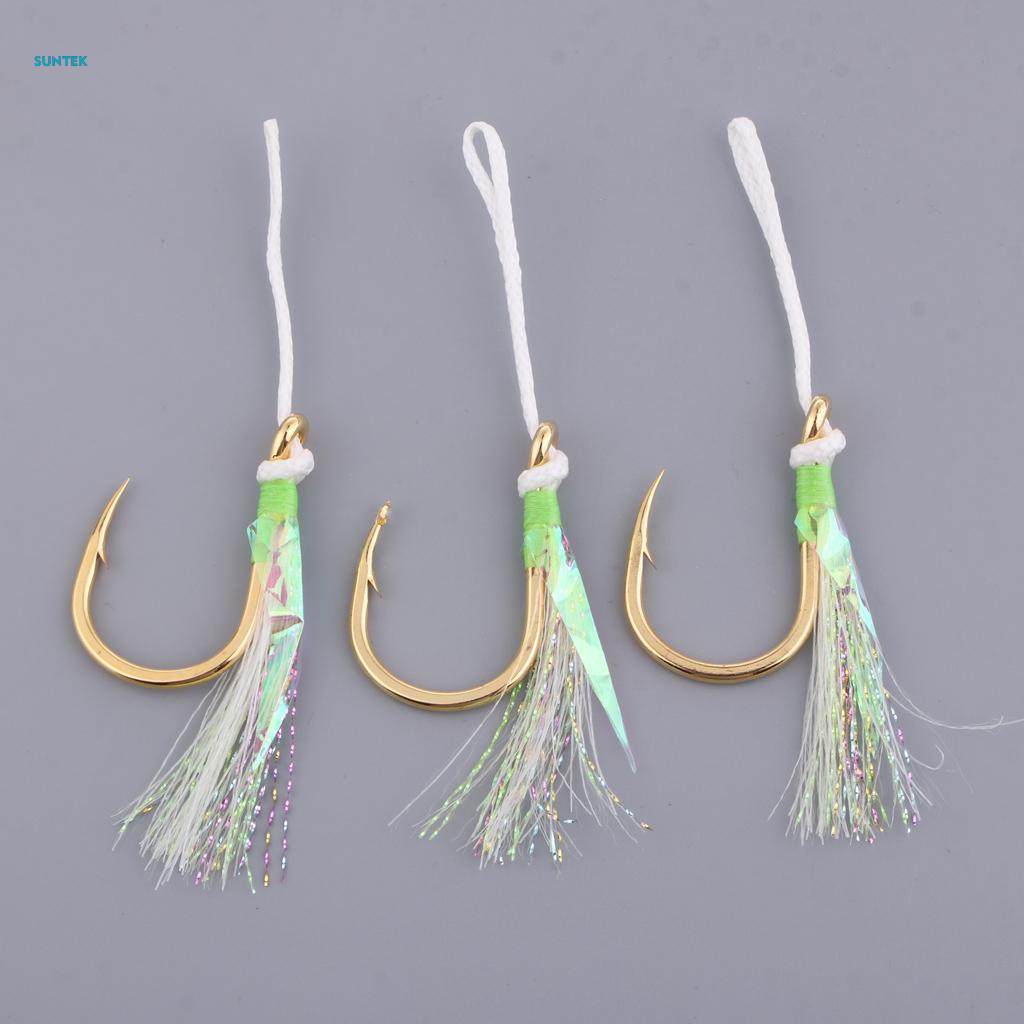 3pcs Fishing Assist Hooks with 5/0 7/0 9/0 Hooks and Nylon Line - 7-0. 