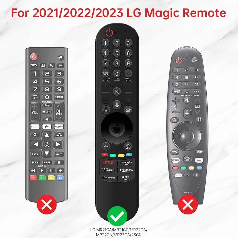 Silicone Remote Control Case for LG MR21GA MR21GC MR22GN MR22GA MR23GN,for LG QNED Smart TV Magic Remote Control Protective Case. 