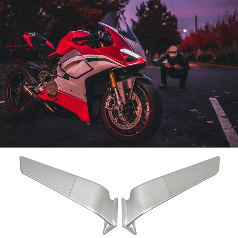 Motorcycle Side Rear View Mirrors for Ducati Panigale V2 955 V4 1100 2020-2022 (Black). 
