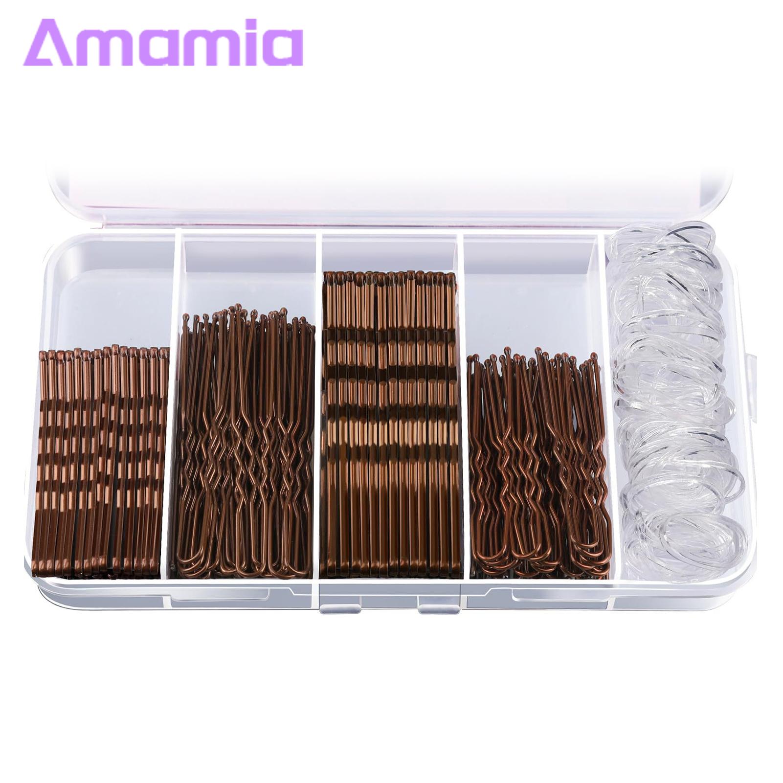 Brown Hairpins Brown Hair Pins Set with Storage Box for Weddings Parties Easy U Shape Clips for Daily Wear Favorite Bobby Pins Assortment