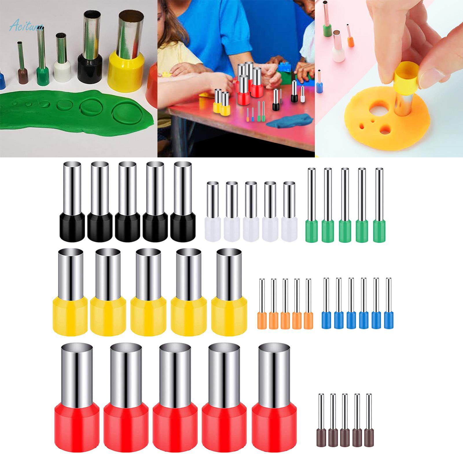 40x Polymer Clay Cutters Circle Shape Cutting Mold Punch Tool for Clay Craft