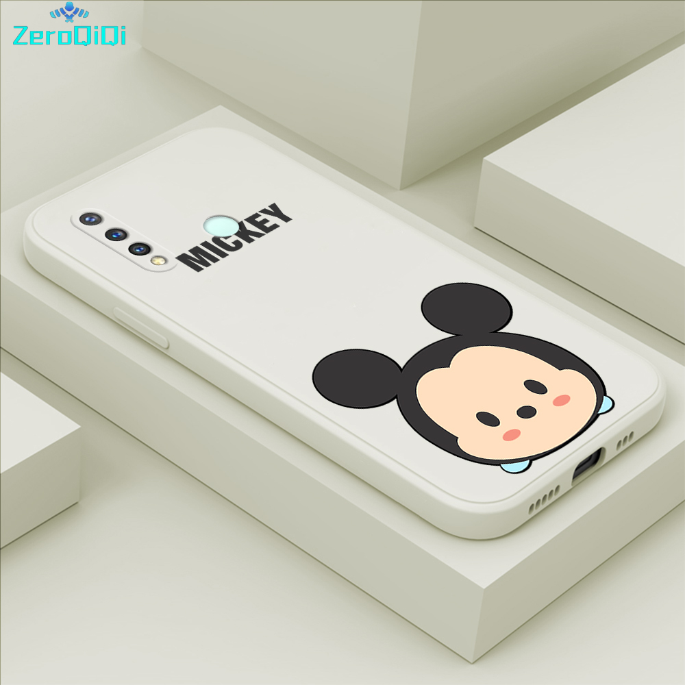 ZeroQiQi for Vivo Y19 Back Cover Cartoon Cute Mouse Full Lens Protection Thin Anti Drop Phone Case Built in Thin Pile Silicone Soft Case. 
