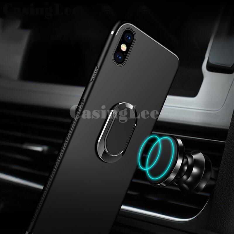 For itel A49 Play / A58 Lite Case Soft matte full Protector Shockproof Car Magnetic Holder Ring Phone Cover Casing hp itel A58 Lite / A49 Play Phone cases. 