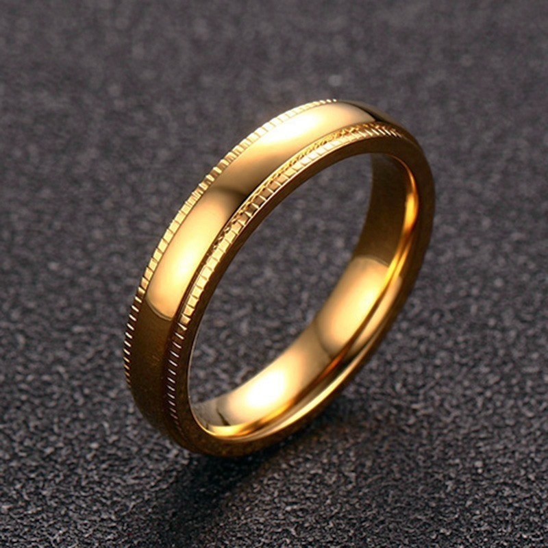 Vnox Mens Little Finger Ring Gold Color Stainless Steel anillo masculino Male Jewelry. 