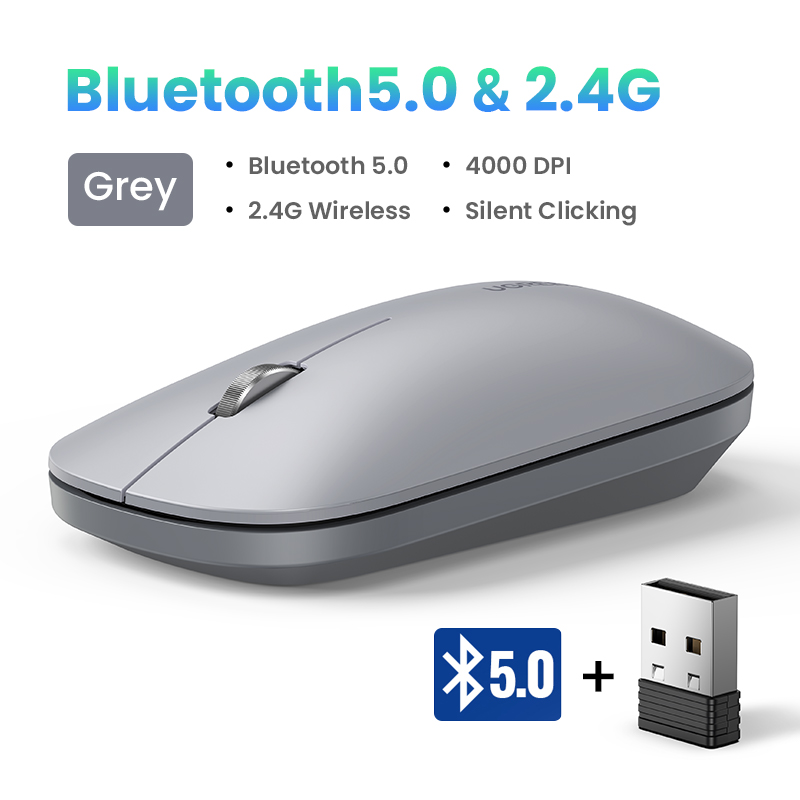 UGREEN Mouse Bluetooth 5.0 Wireless Mouse 4000 DPI Silent Click 2 Mode Mute Mice For MacBook PC Tablet Laptop Mouse. 