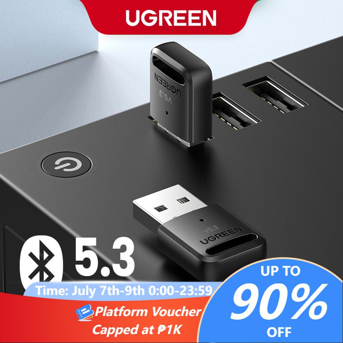 【NEW 5.3 Version UGREEN USB Bluetooth Transmitter Adapter Dongle aptx Wireless Headphone PC Music Receptor Audio Bluetooth Adapter