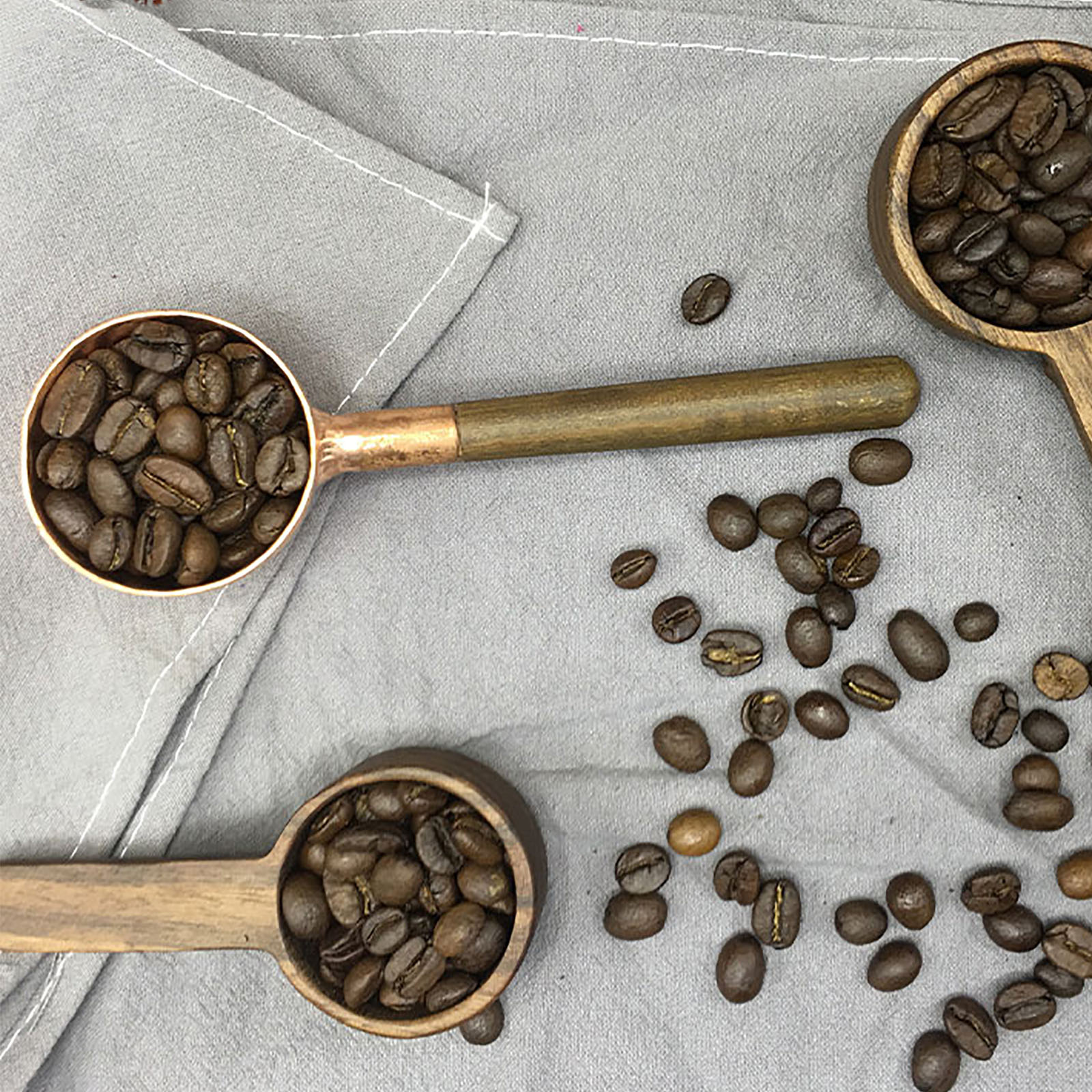 GC Measuring Spoons, Black Walnut And Red Copper Measuring Tablespoon, Wood Handle Coffee Scoop, Multifunction Coffee Measuring Spoon For Coffee Tea Soup. 