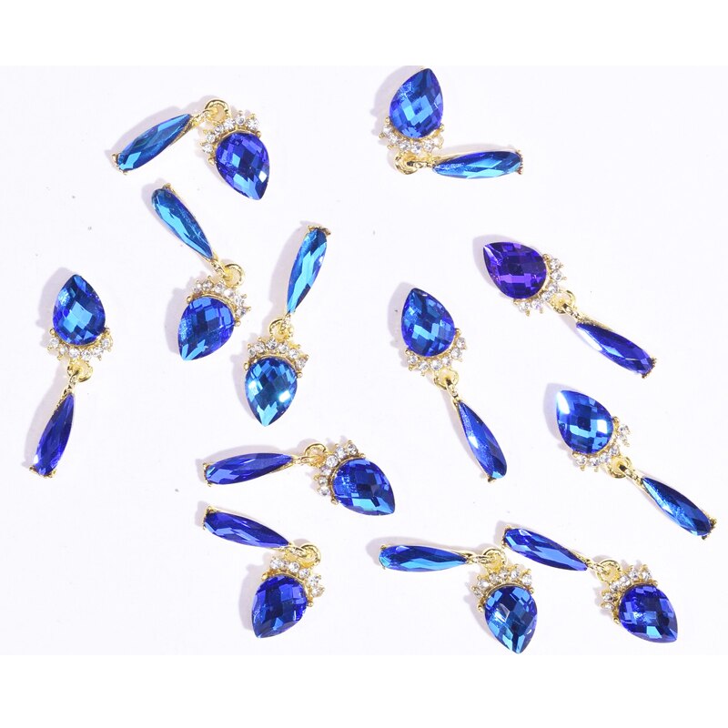 【happy one】10-16mm 10pcs Nail Charms Pierced Fingernail Jewelry 14 Styles of Charms Pearl L-Long Reusable nail nail charms. 