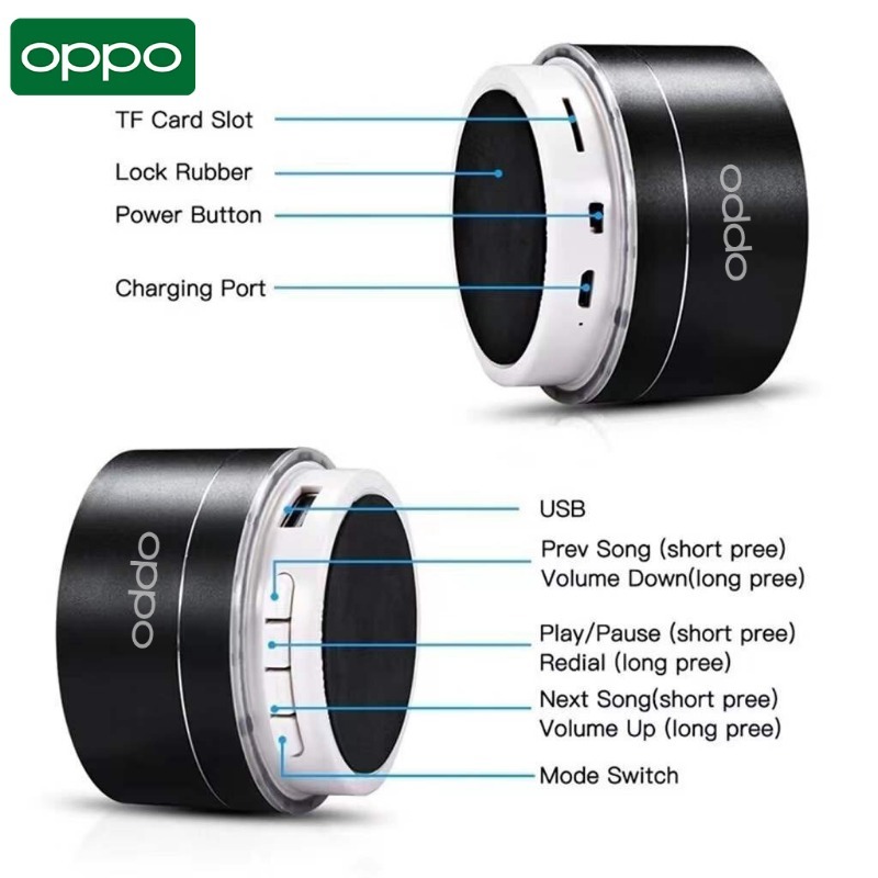 【Ready Stock+FREE Shipping+COD 】OPPO-A10 Wireless Bluetooth Audio Mobile Phone Subwoofer Mini Card Computer Outdoor Portable Sound Box Lock and Load Spray High. 