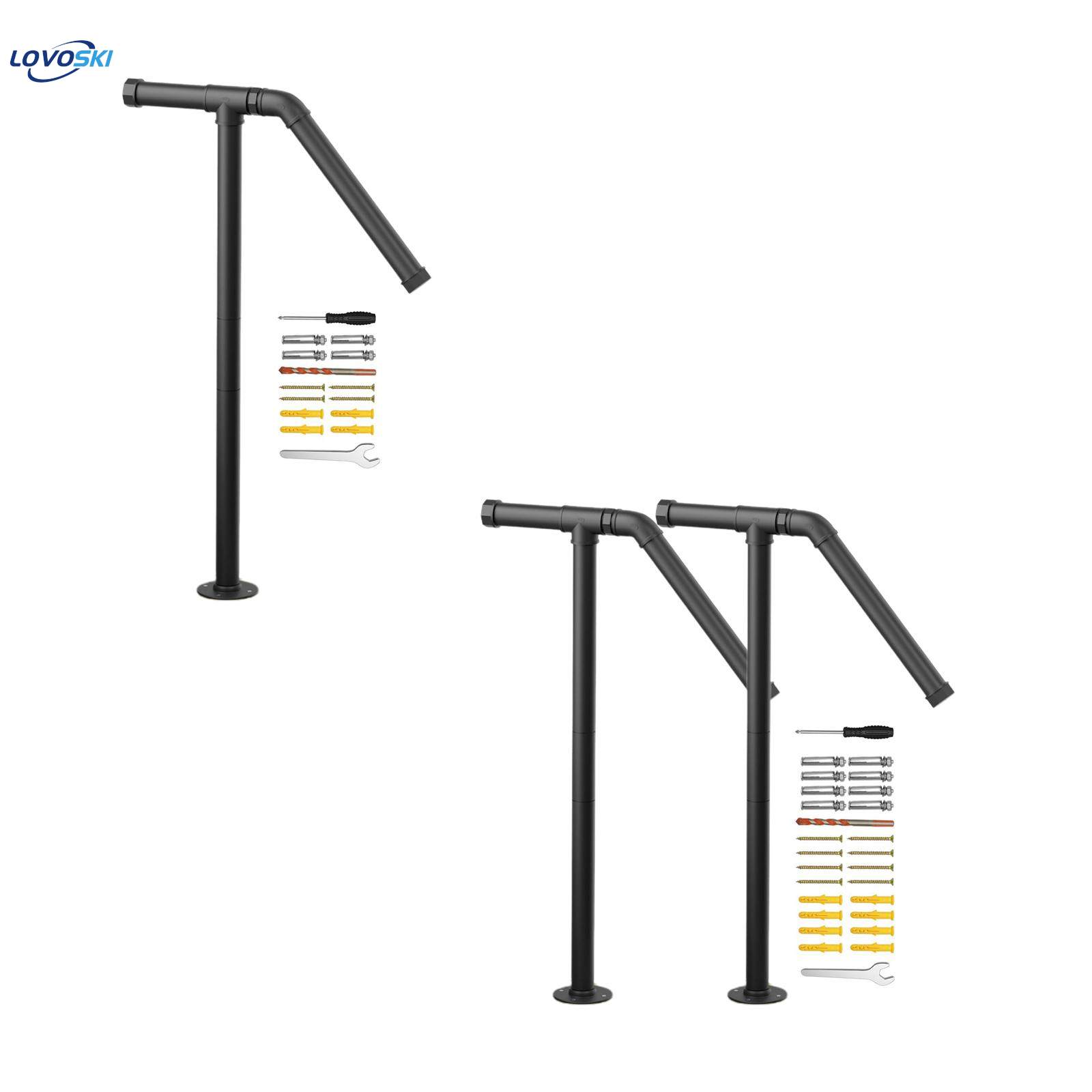 Outdoor Handrail Fit 1-2 Steps with Hardware for Concrete Steps. 