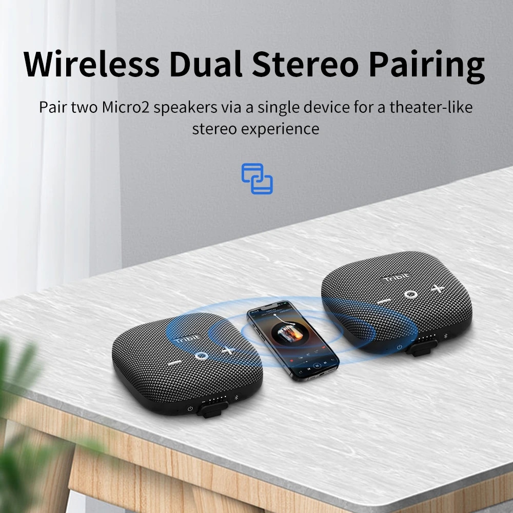 Tribit StormBox Micro 2 Portable Bluetooth Speaker 90dB Loud Sound Deep Bass IP67 Waterproof Camp Small Speaker Built-in Strap. 