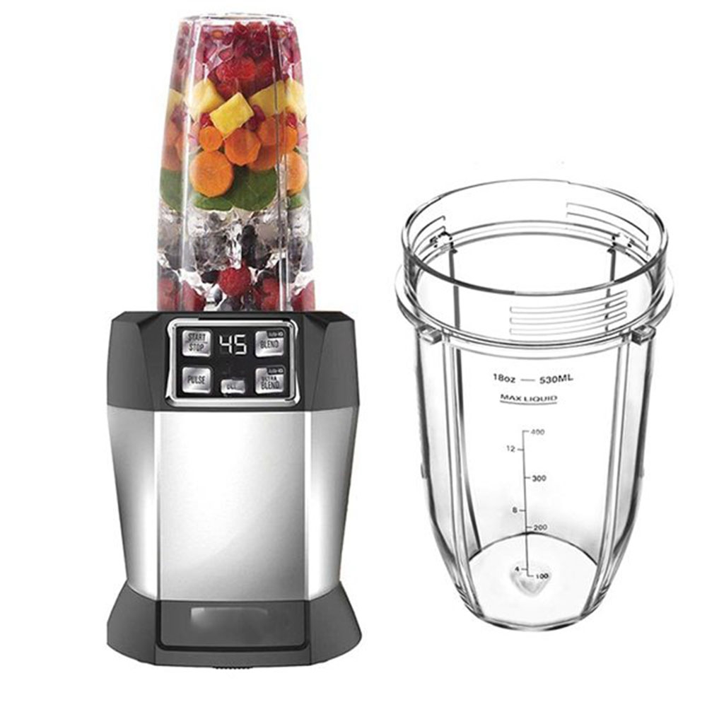 for Nutri Ninja 18 Oz Cup with 2 Sealing Caps, Suitable for 900W/1000W NINJA Juicer Series Blender (2 Pack). 