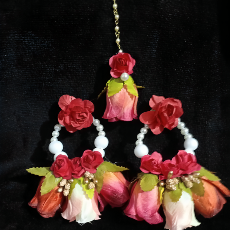 Artificial Flower Bridal / Non-Bridal Jewellery Set for Women