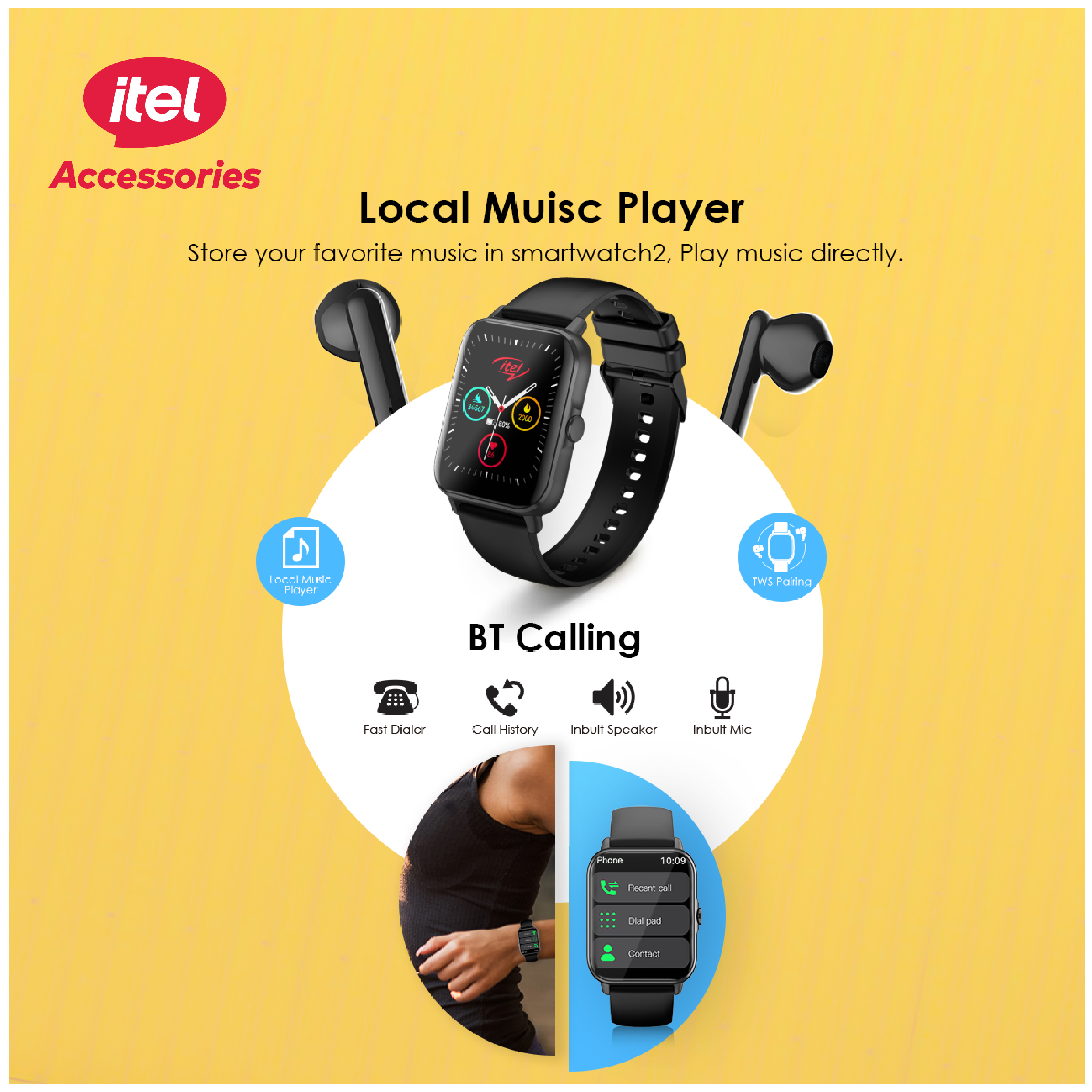 itel Smart watch ISW-32 Black AFR. 
