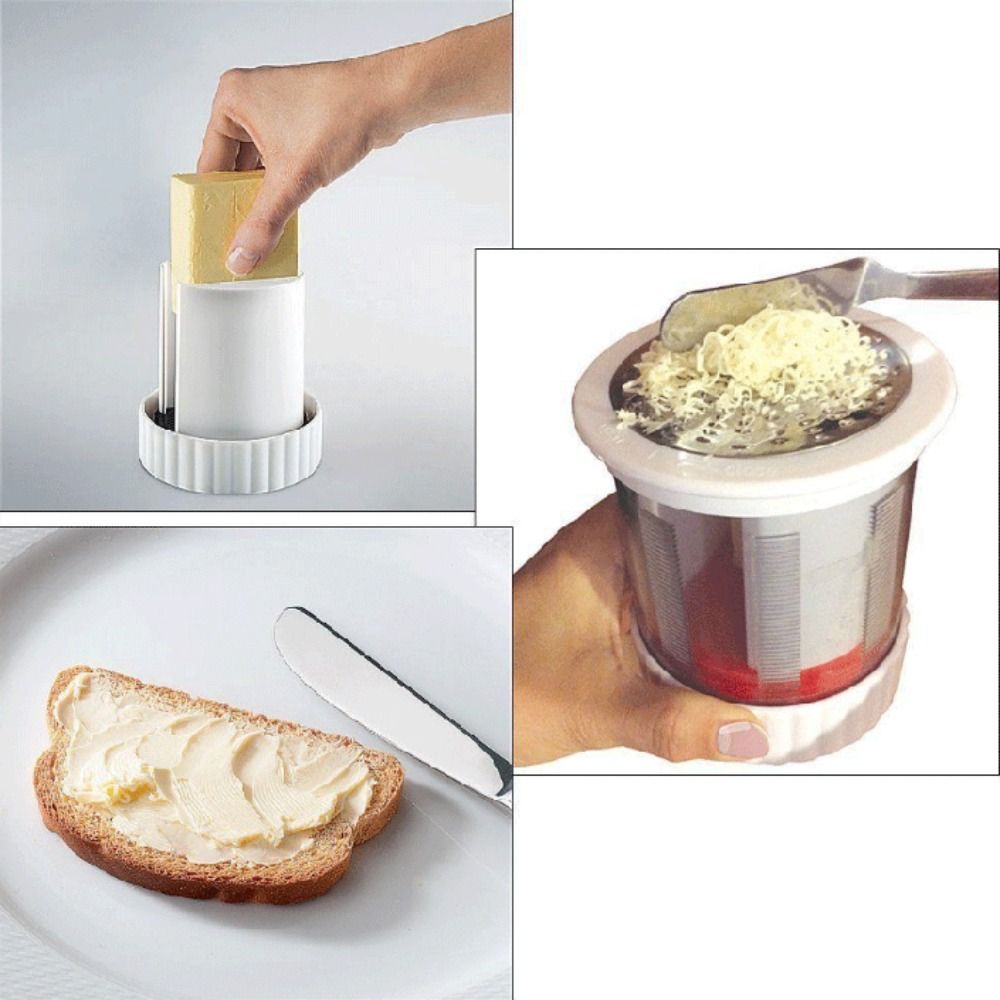 Handheld Butter Mill Butter Gadgets Detachable Cylindrical Cheese Grater Red and White Butter Shredder Cheese Cutter Toast. 