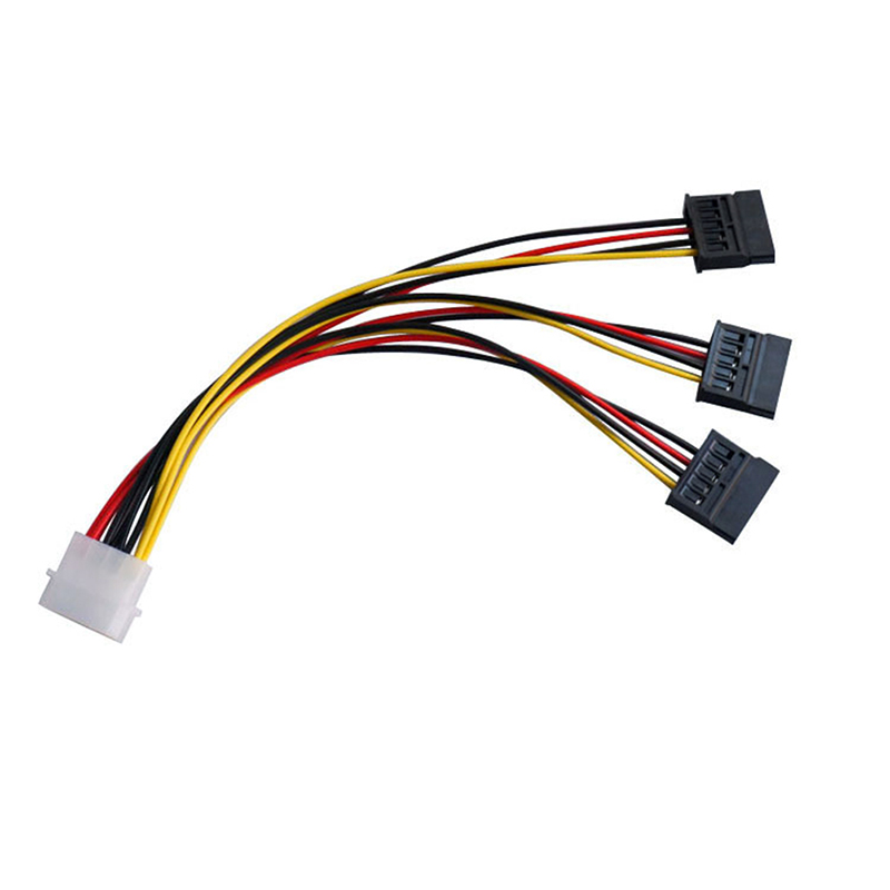 4 pin IDE Molex to 3 Serial ATA SATA Power Splitter Extension Cable Connectors. 