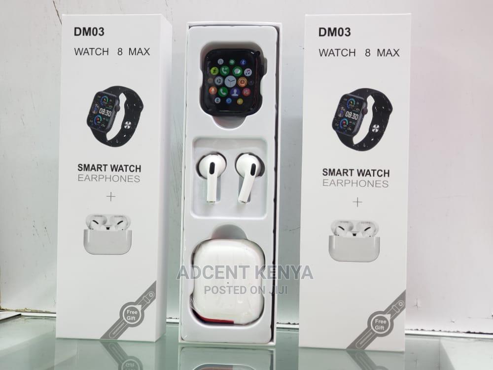 Watch 8 Max DM03 Smart Watch and Free Bluetooth Earpds. 