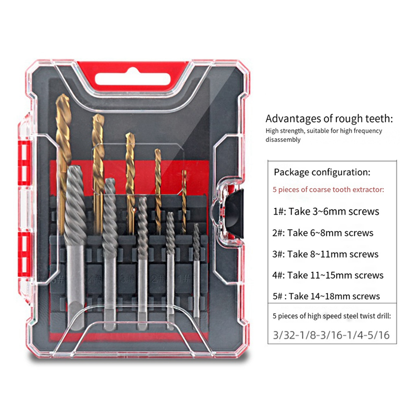 10 Pcs Broken Screw Sliding Wire Extractor Broken Wire Extractor Artifact Tool Set (Gold+Silver). 